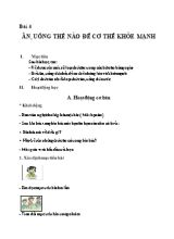 Giáo án Khoa học Lớp 4 - Bài 4 Ăn, uống thế nào để cơ thể khỏe mạnh
